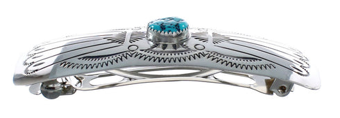 Navajo Sterling Silver Turquoise Hair Barrette AX125156